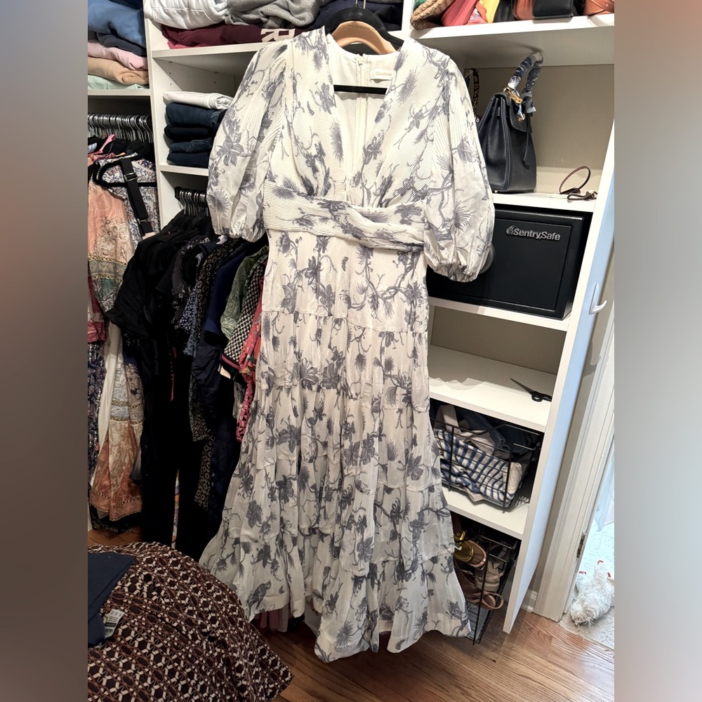 Zimmermann Kiera floral print tiered tulle dress size 3